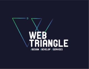 WEB TRIANGLE Logo DarkBlueBackground 72 300x235